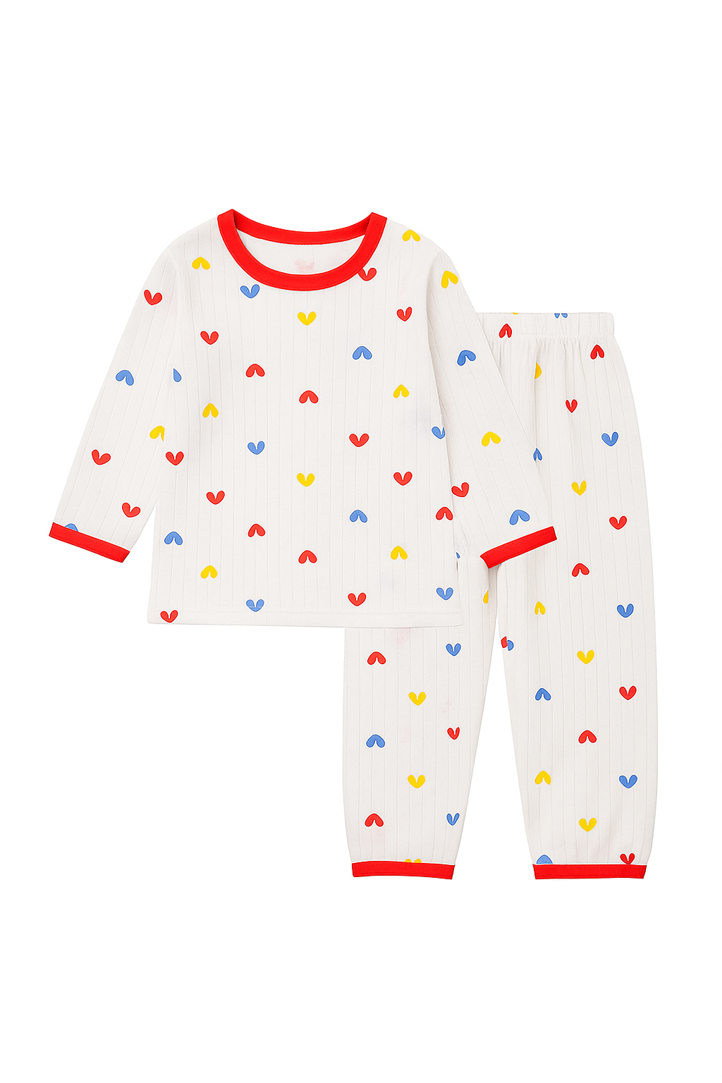 Produktbild av färgglatt barn pyjamas set – barnkläder i mjuk bomull