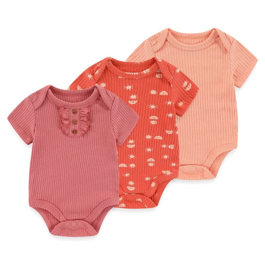 Barnkläder, onesies, Höstens toner - 3-pack rompers babykläder