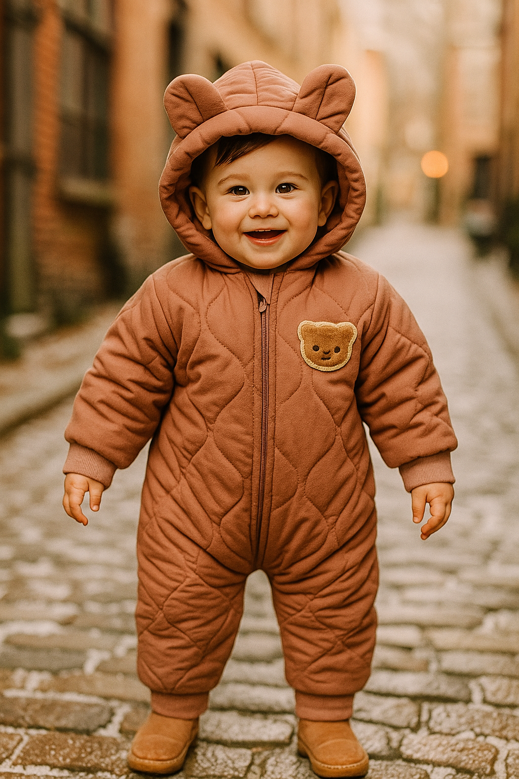 Vinteroverall barn - Babyoverall med björnmotiv - Vinterkläder barn
