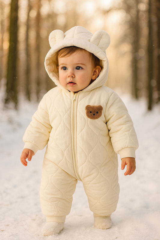 Vinteroverall barn - Babyoverall med björnmotiv - Vinterkläder barn