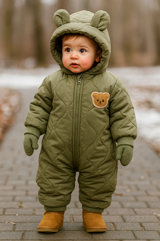 Vinteroverall barn - Babyoverall med björnmotiv - Vinterkläder barn